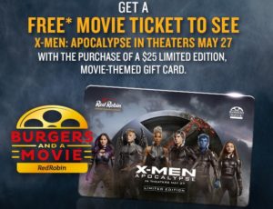 Red Robin Coupon for Free Movie with Gift Card
