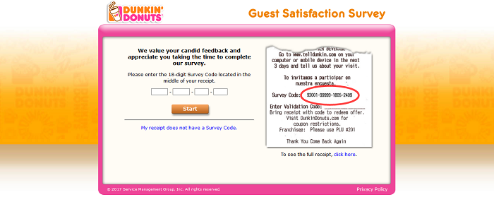 www telldunkin com dunkin donuts survey