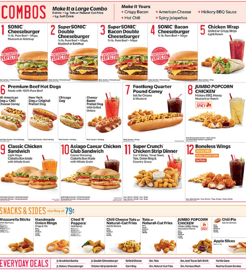 Sonic Menu Prices All Sonic Prices Hours Deals 2021