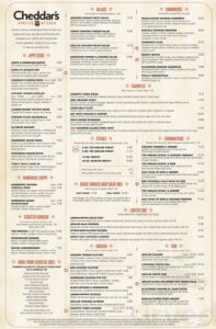 cheddars menu