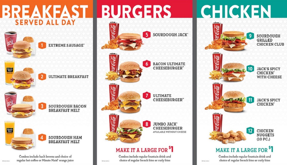 Jack in the box menu