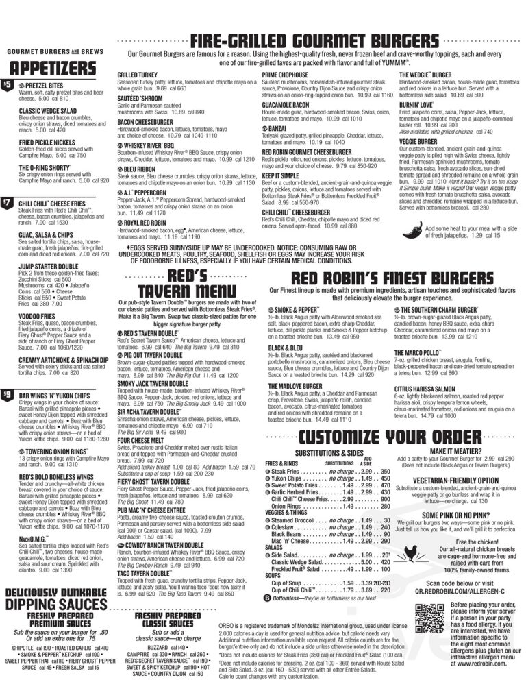 Red Robin Menu Prices Red Robin Food, Drink Menu May 2024